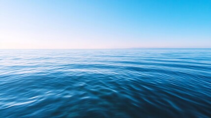 Aufkleber - Tranquil ocean scenery with calm water under clear blue sky and horizon : Generative AI