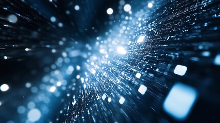 Aufkleber - Stunning visual of blue light particles creating a dynamic and energetic burst effect : Generative AI