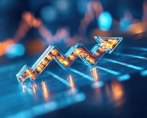 Poster - Glowing Arrow Signifying Growth and Success in Business