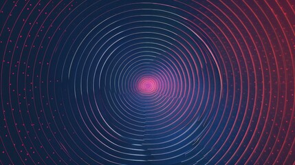Poster - Abstract flowing light waves in orange and purple tones. Background image of circle glowing light with abstract red and blue color with dark background. Digital art for modern and fluid design. AIG51.
