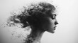 © Vader Stocker - Monochrome Portrait of a Woman Disintegrating into Particles