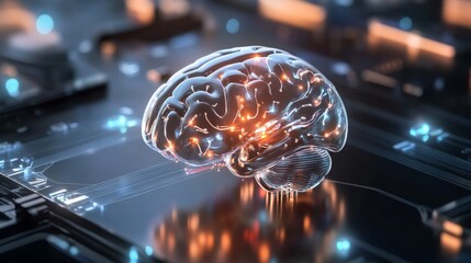 Poster - Exploring the intersection of artificial intelligence and human cognition in a futuristic digital environment virtual setting 3d visualization technological perspectives