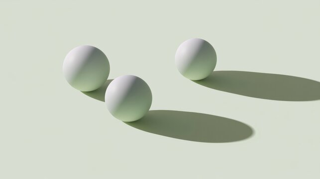 Bouncing white balls minimalist studio setting 3d animation soft shadows abstract concept artistic exploration