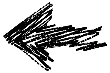 Wall Mural - png arrow shape scribble hand-drawn drawing black.