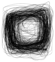 Wall Mural - png simple square scribble drawing abstract lines.