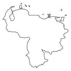 Poster - Sleek Outline of Venezuela Minimalist Map in Black Silhouette