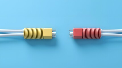 Leinwandbilder - detailed photograph showcasing the process of using a butt connector to join and secure two electric