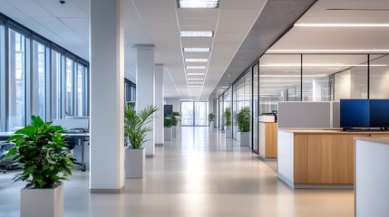 Poster - Contemporary Office Space with Modern Design and Abundant Natural Light : Generative AI