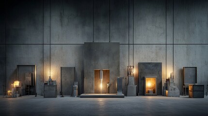 Poster - photo showcasing a die casting machine injecting hot molten metal into a metal mold for an industrial manufacturing process