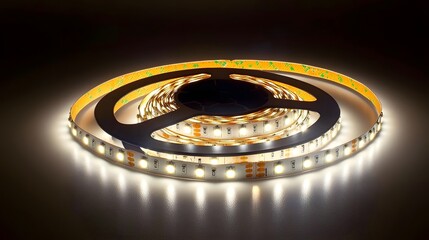 Aufkleber - photograph of LED strip lights being connected using specialized clip connectors