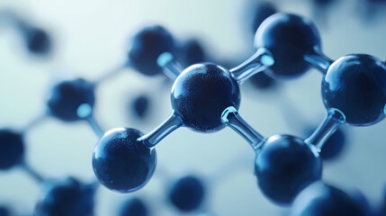 Close-up of Molecular Structure in Blue