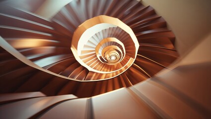 Poster - Unique spiral staircase design showcasing elegance and modern architecture in a well-lit interior space