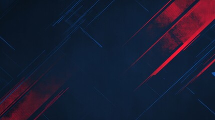 Poster - A futuristic technology banner with a dark blue background. It has a texture with rectangles in red and blue that repeat randomly.