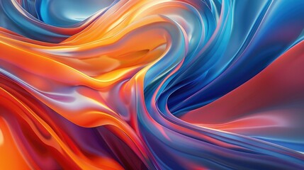 Poster - Diagonal streaks of orange and blue light on a dark background. Abstract dynamic design of gradient orange and blue color with glowing white color. Color abstract 3D rendering of vibrant light. AiG51.