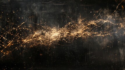 Poster - Black background with streaks of light created by a long exposure technique. Looks like a technology background.