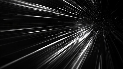Poster - Black background with streaks of light created by a long exposure technique. Looks like a technology background.
