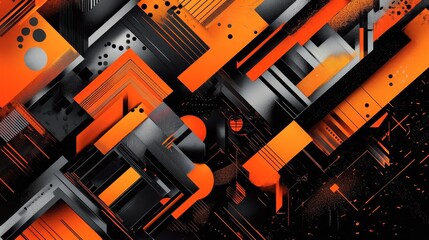 Poster - Vibrant Abstract Illustration with Dynamic Geometric Shapes