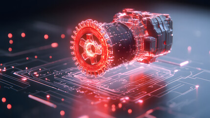 Poster - Innovative holographic engine model revolutionizing automotive industry virtual lab 3d visualization