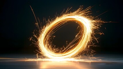 Poster - Composition of Dynamic Sparks in Motion with Long Exposure Effect for an Energetic Fiery and Luminous Visual Impact