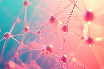 An abstract digital image of a molecular network composed of interconnected