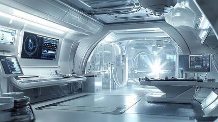 Aufkleber - photo showcasing a futuristic vision of laser welding process featuring a clean precise and sterile high tech industrial environment with advanced machinery and equipment
