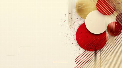 Poster - abstract geometric elegance: a minimalist composition, showcasing a collection of overlapping circle
