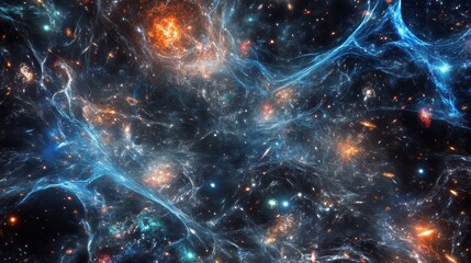 Wall Mural - Colorful Cosmic Background with Stars and Nebulae in Space