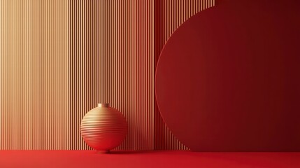 Poster - abstract harmony: a modern composition featuring a spherical vase on a sleek, minimalist surface, wi