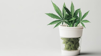 Poster - Indoor plant in decorative pot on table with natural light illuminating the scene