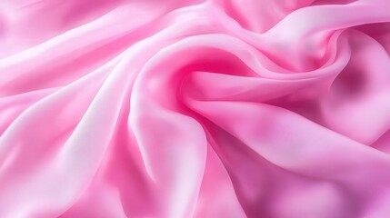 Aufkleber - Soft and Flowing Light Pink Satin Fabric with Gentle Waves and Creases for Textile and Fashion Backgrounds