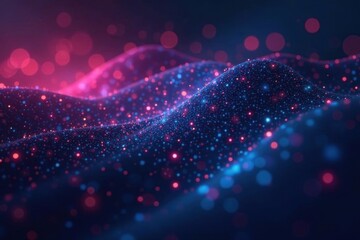 Abstract digital code flowing, glowing background, digital transformation, network, design