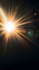 Poster - Bright, radiant light emerges from a single source, casting numerous beams that illuminate the surrounding darkness, evoking a sense of wonder and mystery