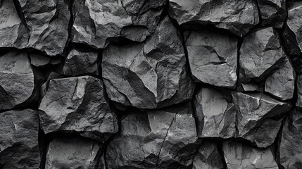 Poster - Sturdy wall made of rocks showcasing an organic and earthy aesthetic perfect for natural landscapes