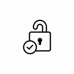 Poster - Unlock protection security icon vector sign