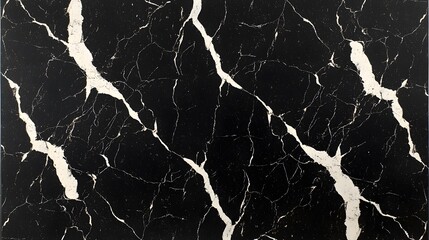 Poster - Striking black and white marble surface showcasing unique patterns and textures perfect for elegant interiors