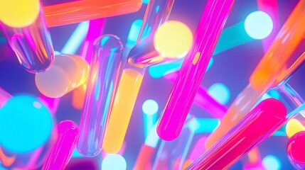Poster - Vibrant display of colorful lights illuminating a dark night sky creating a magical and festive atmosphere