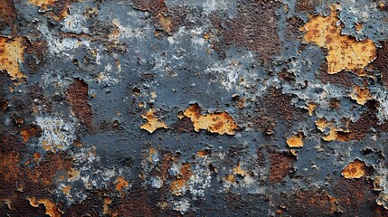 Poster - Close-up of a rusted metal surface highlighting detailed corrosion textures with a rich color palette of reds and browns
