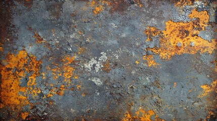 Poster - Rusted wall with an old clock embedded into the surface illustrating time's impact on industrial structures and decay