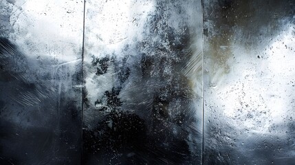 Poster - Metal wall covered in numerous scratches and marks depicting a history of wear and tear from industrial usage