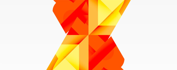 Aufkleber - Abstract geometric composition with interlocking circular and angular shapes, featuring smooth gradients and sharp contrasts on a white background