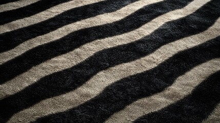 Poster - Stylish zebra print design on a rug bringing exotic flair and bold aesthetic to modern interior decor and living spaces