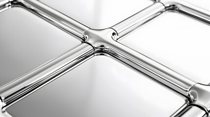 Poster - Intriguing metal structure showcasing various shapes and forms creating an artistic display in an urban environment