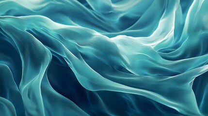 Poster - Elegant blue fabric draped gracefully with soft texture and subtle shiny finish showcasing luxurious material