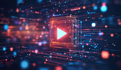 Poster - Digital Play button in data network