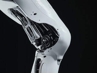 Poster - Advanced artificial knee joint with sleek metallic finish, showcasing intricate engineering
