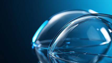 Aufkleber - Futuristic abstract design with overlapping translucent spheres on blue background