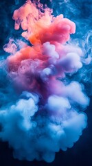 Poster - Soft, vibrant clouds of pink, blue, and orange blend together, creating an ethereal display. The swirling colors appear almost alive, captivating with their movement and beauty