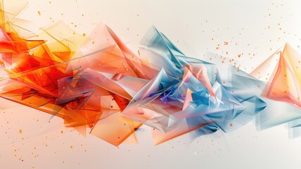 Poster - A stunning abstract composition featuring a blend of vibrant shapes and colors that evoke a sense of movement and energy, ideal for creative projects.