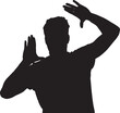 © Curto - vector; silhouette; of man showing framing