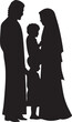 © Al - Muslim Love Family silhouette Design vector.